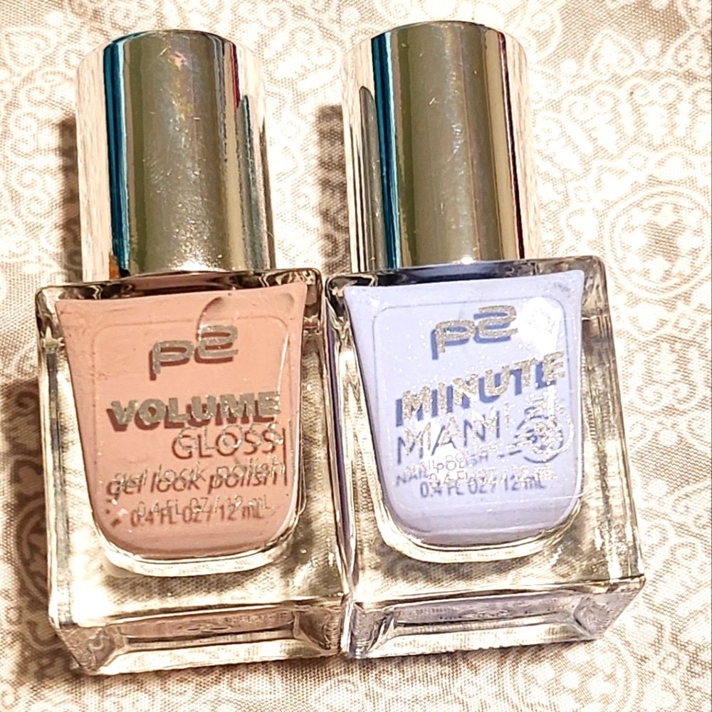 NWT P2 VOLUME GLOSS NAIL DUO: DISTRESSED DAMSEL & BREEZY BLUE!